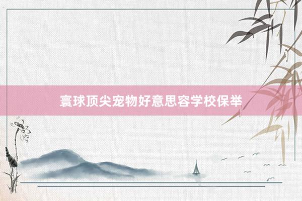 寰球顶尖宠物好意思容学校保举
